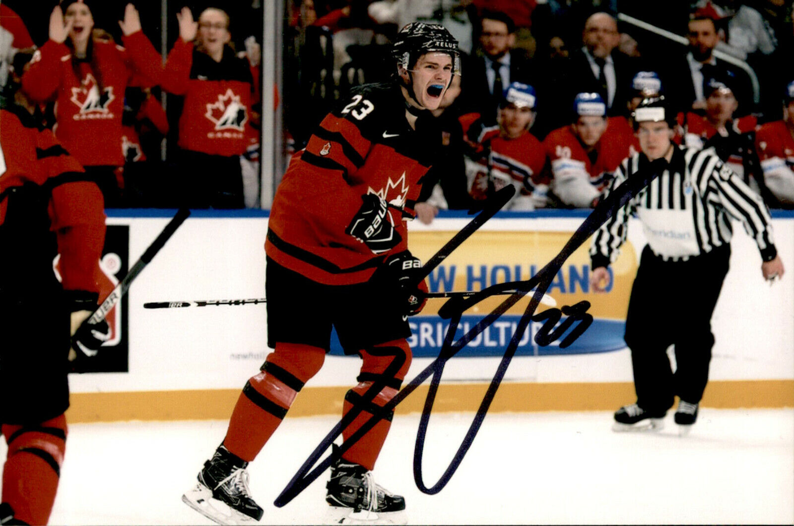 Sam Steel SIGNED 4x6 Photo Poster painting TEAM CANADA / ANAHEIM DUCKS #2