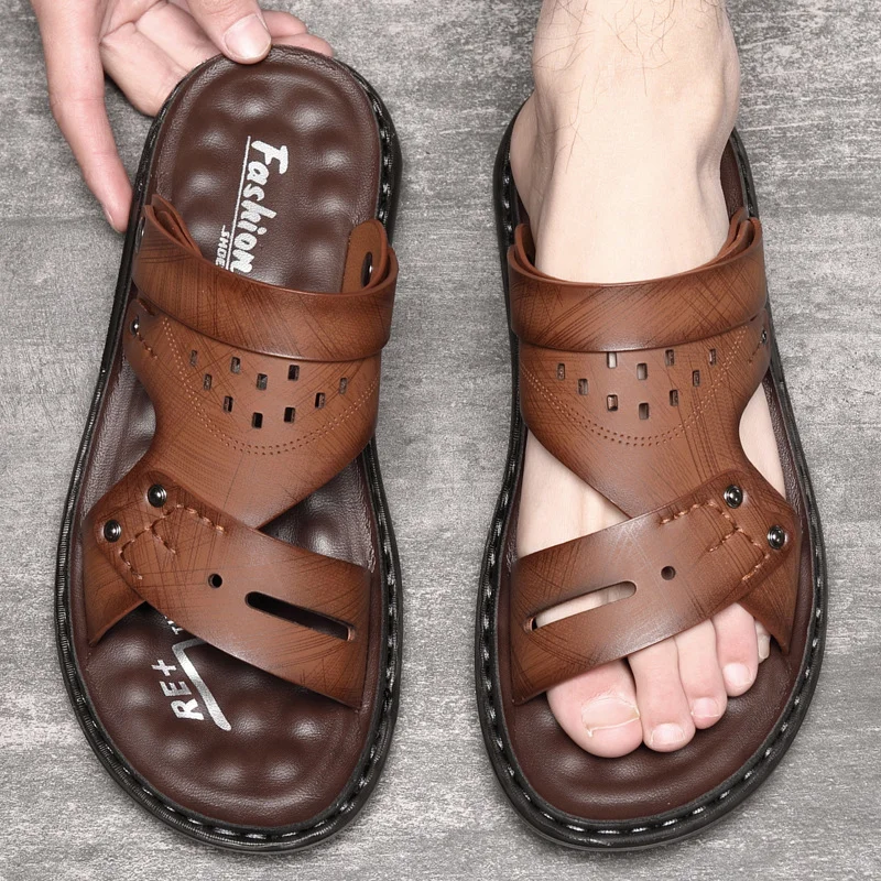 Men's Leather Summer Beach Shoes