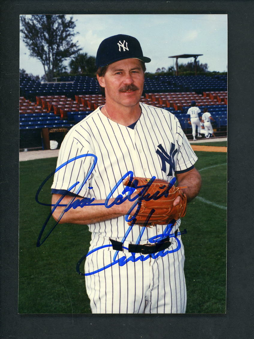 Jim Catfish Hunter Signed Autographed 3 1/2 x 5 Photo Poster painting New York Yankees