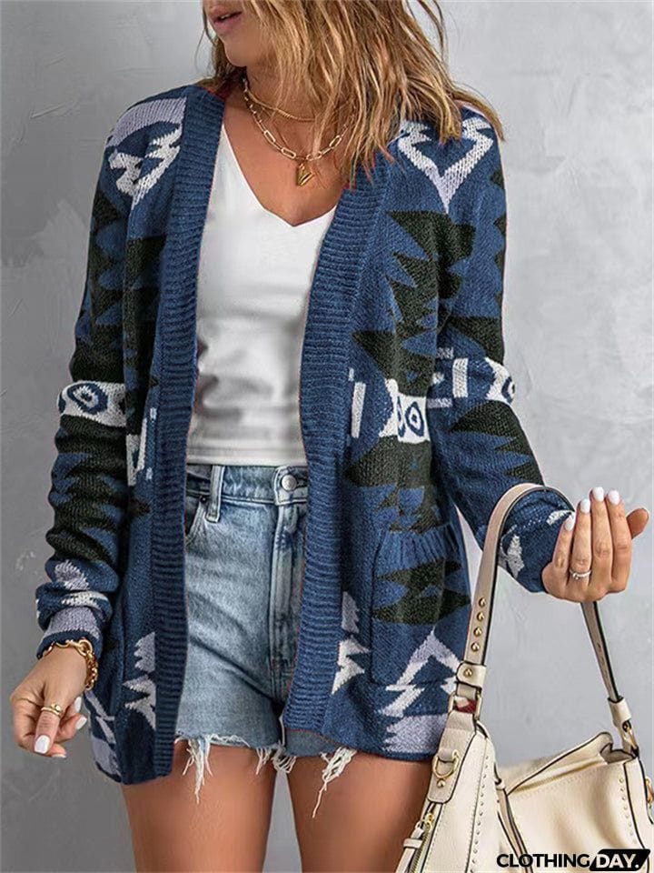 Street Style Halloween Extra Loose Knitted Cardigan Sweater for Autumn Winter