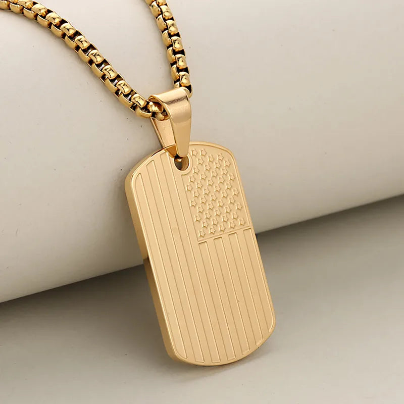 1 Piece 33.2*19.8mm 304 Stainless Steel American Flag Pendant Jewelry Accessories