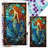 Diamond Painting -DIY Round Drill Stained Glass Mermaid(40x70cm)