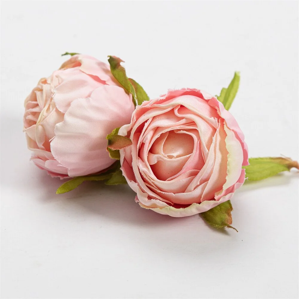 Nanairo 10pcs 3.5cm Artificial Silk Rose Flower Head Home Wedding Party Decora Christmas Craft Accessories Fake Flowers