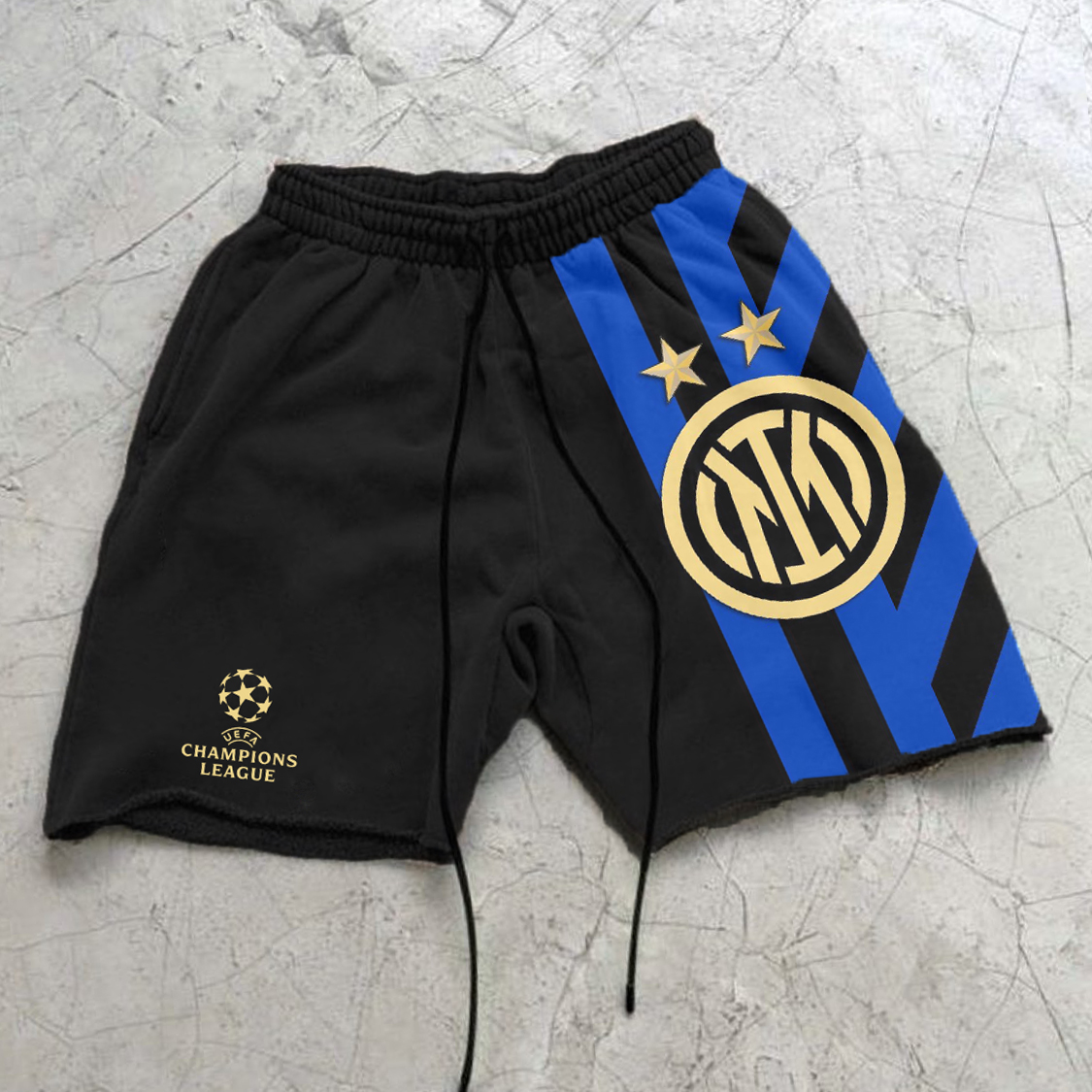 Unisex Champions League Football Team Logo Print Stretch Waist Shorts Sweatpants / TECHWEAR CLUB / Techwear