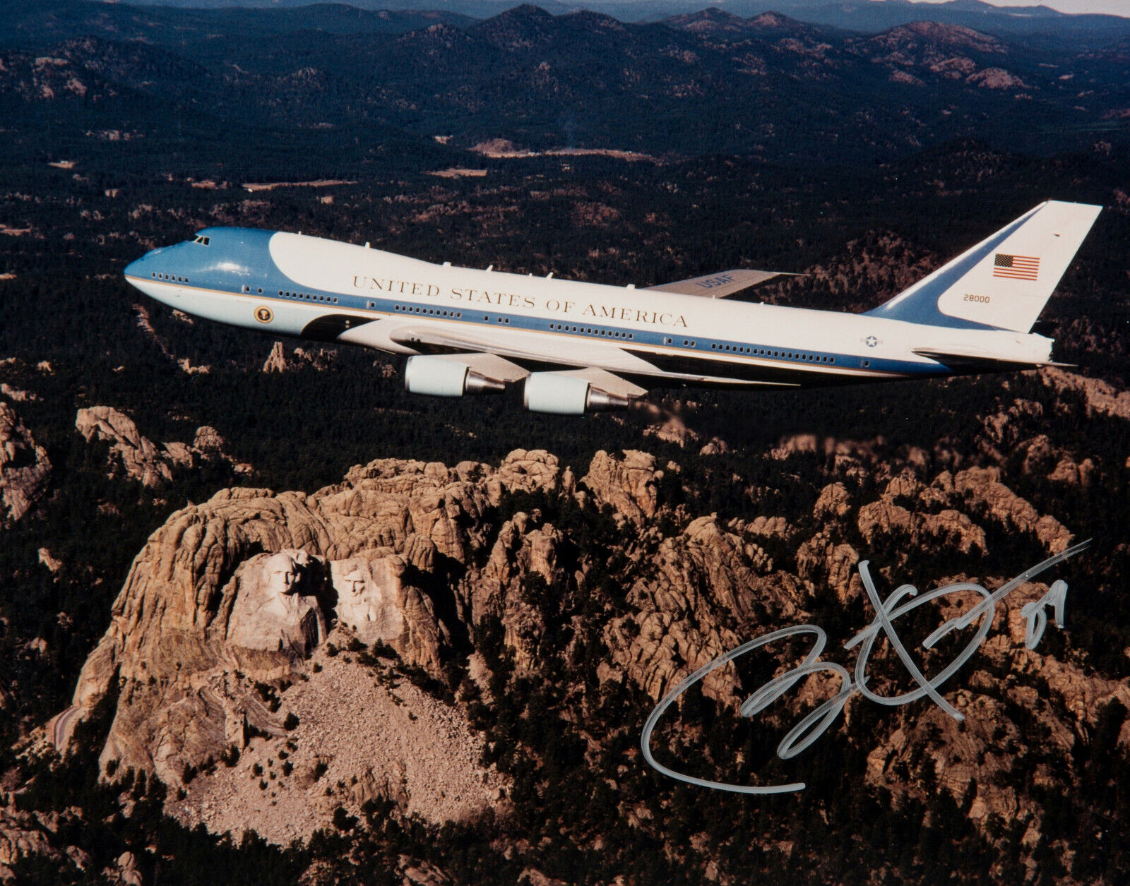 BARACK OBAMA Signed 'Air Force One' Photo Poster paintinggraph - former US President - preprint