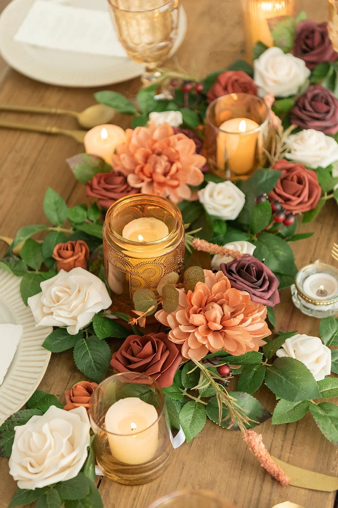 2ft Flower Garlands in Sunset Terracotta