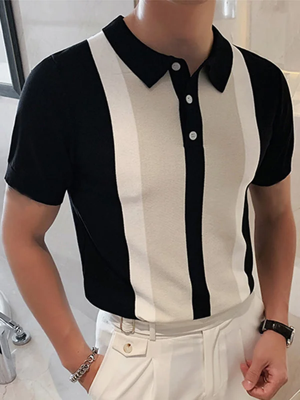 Aonga - Mens Contrast Patchwork Short Sleeve Shirt