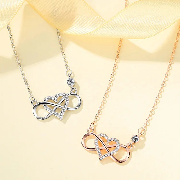 For Granddaughter/Daughter - S925 Always Keep Me in Your Heart for You are Always in Mine Infinity Love Necklace