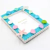 Starfish DIY Building Block Photo Frame Kit,Creative Handmade Assembled Photo Frame Handmade Craft Gift Home Tabletop Display Decor
