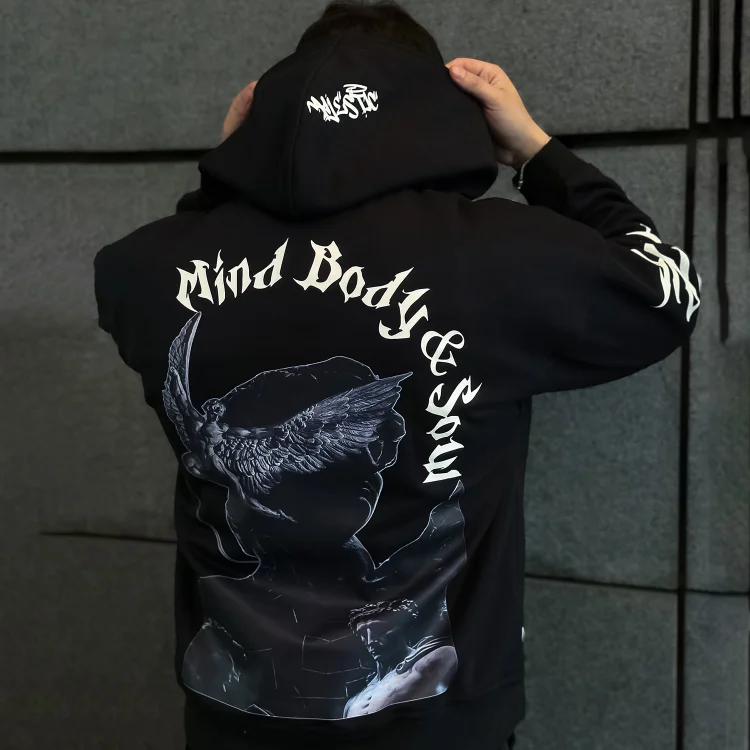 Street Fashion Lettering Plaster Print Oversized Hoodie