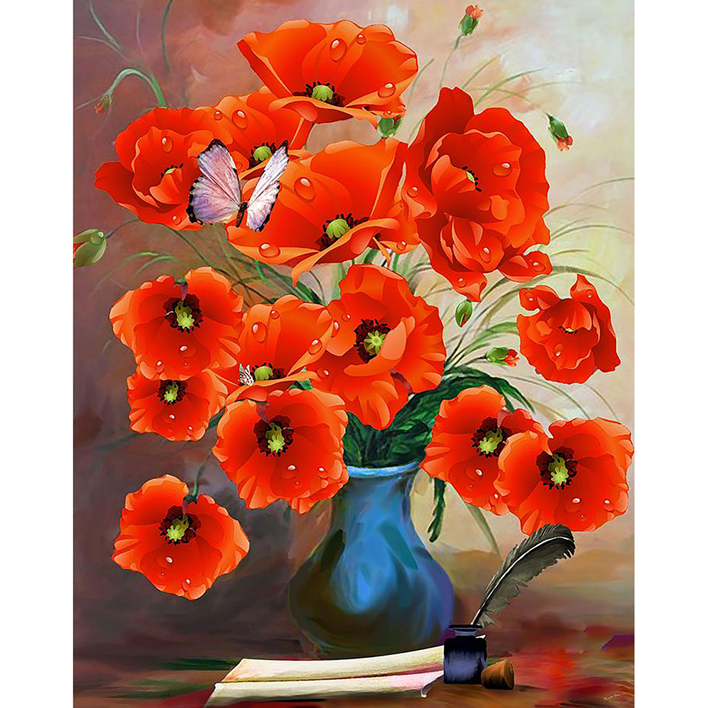 

30*40CM - Round Drill Diamond Painting - Blossom Flowers, 501 Original