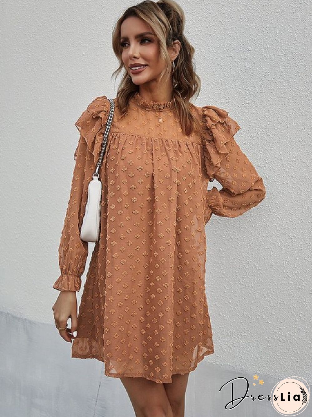 Casual Ruffle Sleeve Holiday Dress