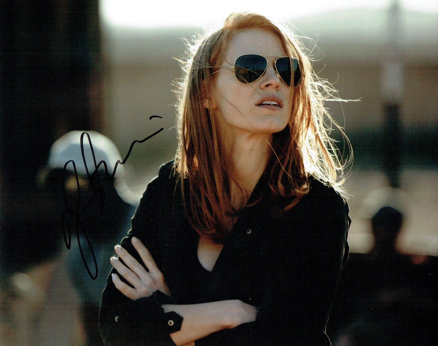 Jessica CHASTAIN SIGNED Autograph 10x8 Photo Poster painting Zero Dark Thirty Actress AFTAL COA