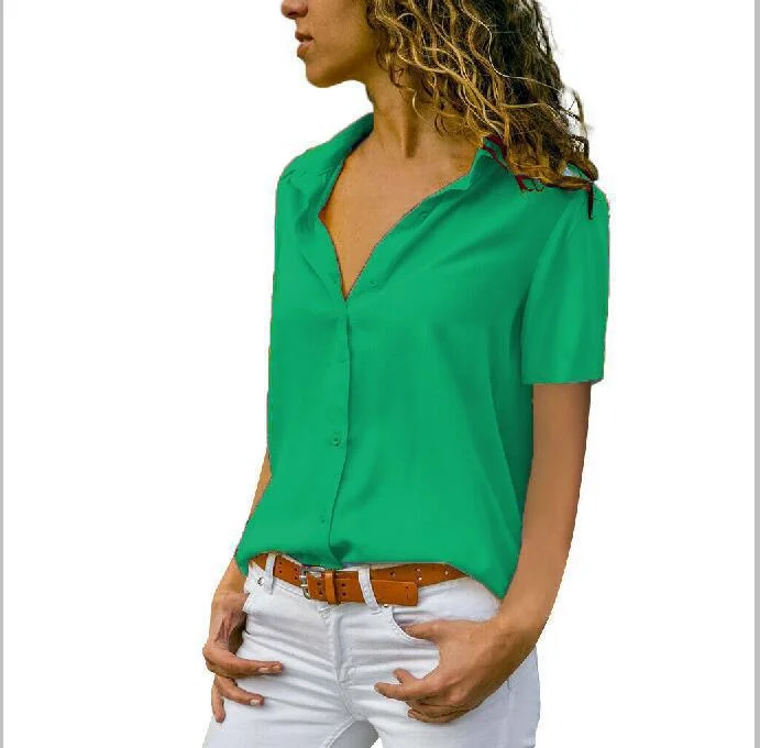 Uveng Color Intellectual Style Women's Short Sleeve Shirt