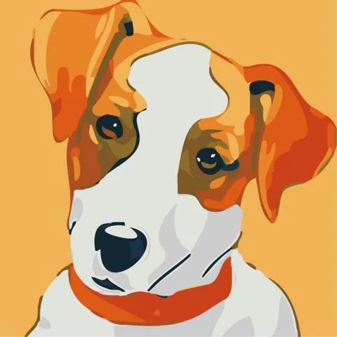 DIY Acrylic Painting, Paint by Number Kits for Kids Beginner - Jack Russell Terrier Dog 8" x 8"、bestdiys、sdecorshop