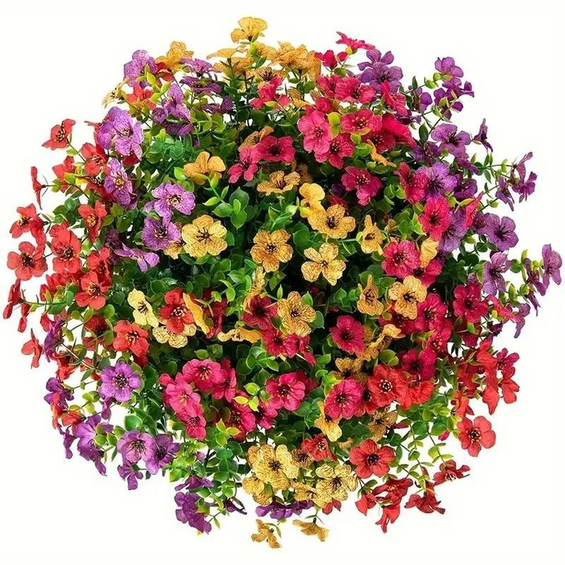 12 Real-Looking Silk Daisies for Outdoor Use - UV Protected Artificial Flowers for Porch, Garden & Planters