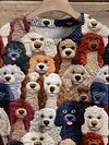Christmas Gift Funny Dog Print Knit Pullover Sweater