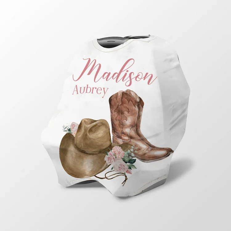 Personalized Cowboy Baby Car Seat Canopy| Canopyl205