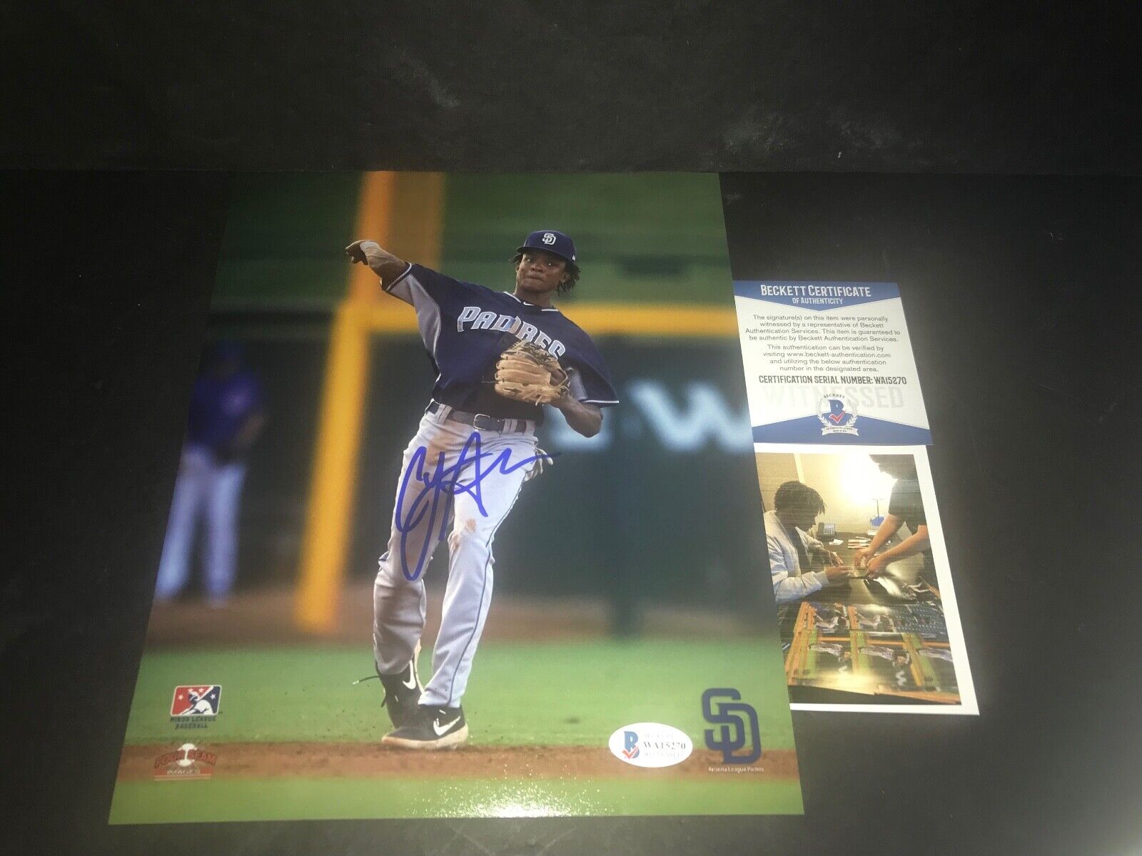 CJ Abrams San Diego Padres Autographed Signed 8x10 Photo Poster painting Beckett WITNESS COA