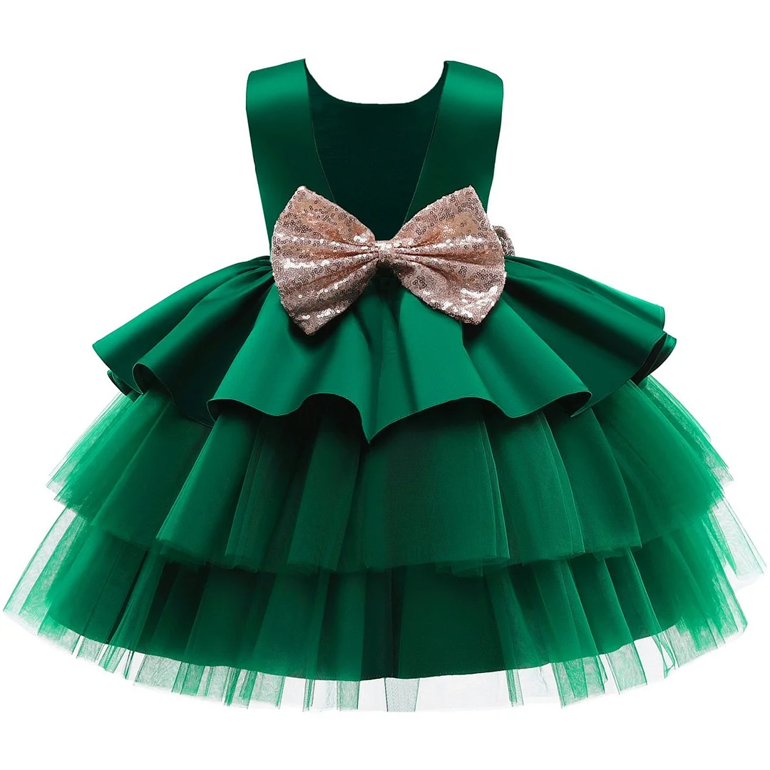 Toddler  Baby Girl Dress  Big Bow Baptism Dress for Girls First Year Birthday Party Wedding Dress Baby Clothes Tutu Fluffy Gown