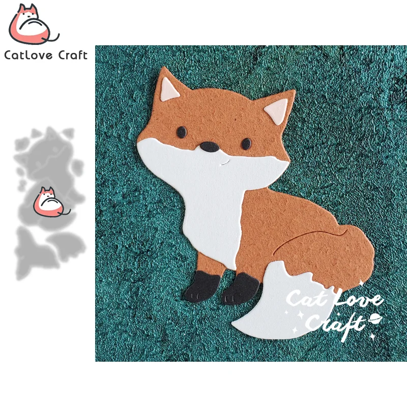 Athvotar Fox Animal Metal Cutting Dies Scrapbooking Mold Knife Stencil Die Cuts Card Making DIY Craft Embossing New Dies For 2023