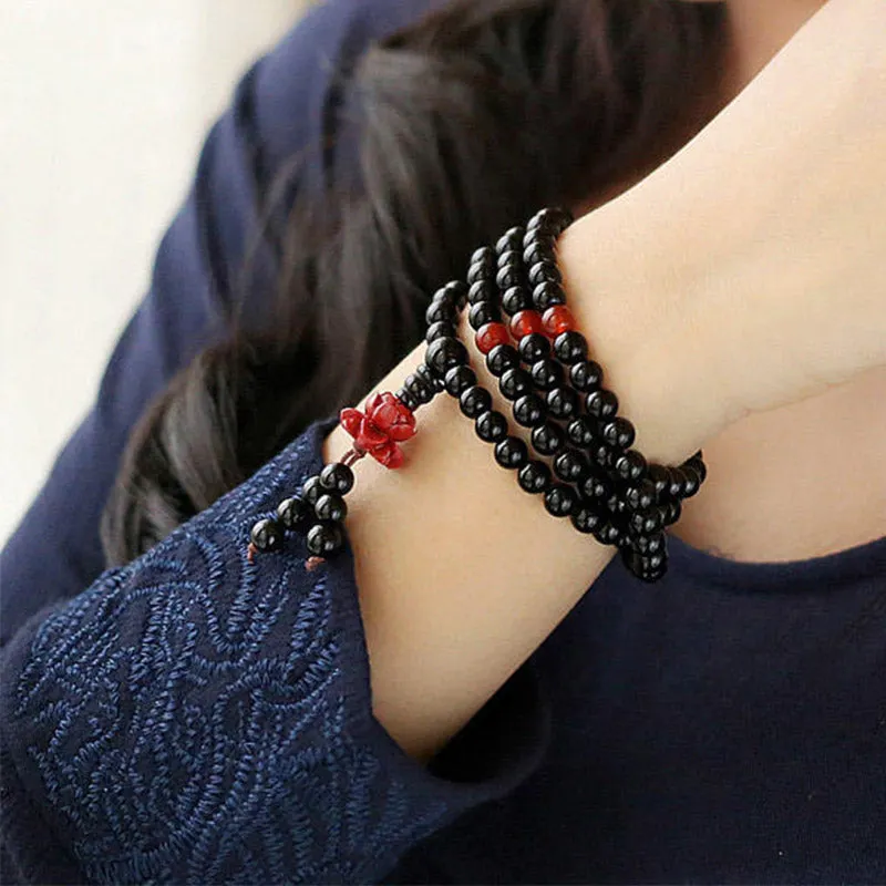 Natural Black Onyx Yellow Agate Fortune Bracelet