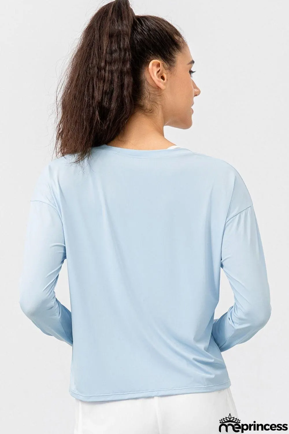 Breathable Round Neck Dropped Shoulder Top