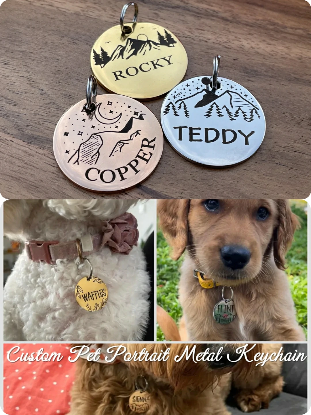 lookipet High-Quality Alloy ID card custom pet ID tags