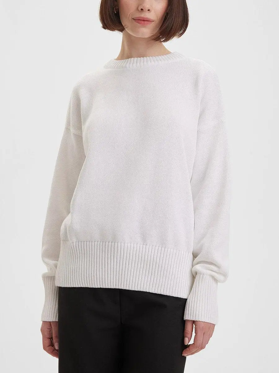 Round Neck Loose Solid Color Sweater