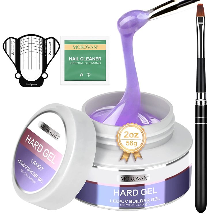 Morovan Builder Gel Nail Kit - 2oz Purple Hard Gel PS31