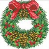 Xmas Wreath - 9CT Partial Beaded Cross Stitch Kit(21x21cm)