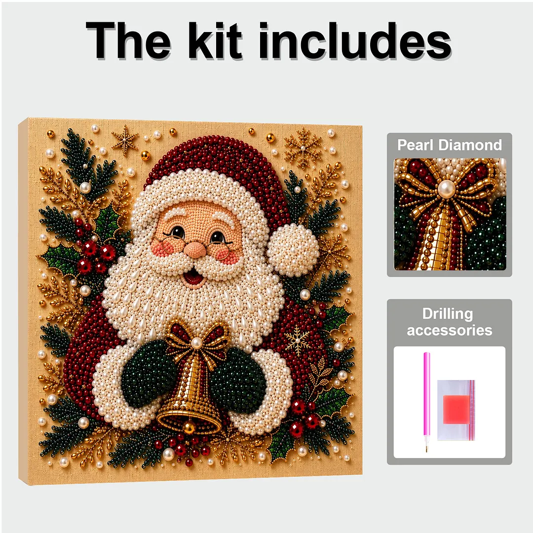 Framed Pearl Painting Kit Santa Claus Craft 11.81x11.81in