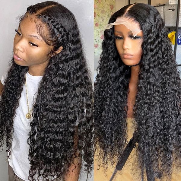 30 inch Water Wave 5x5 HD Lace Closure Wig Human Hair Wigs For Black Women US Mall Lifes