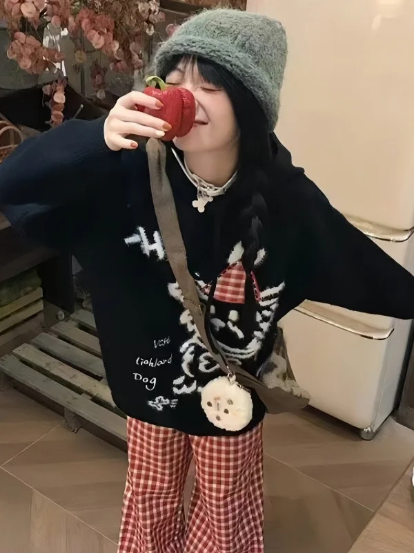 Athvotar Athvotar Lazy Air Soft Glutinous Sweater Women 2025 Winter New Korean Wearing Sheep Velvet Knitted Shirt Tide