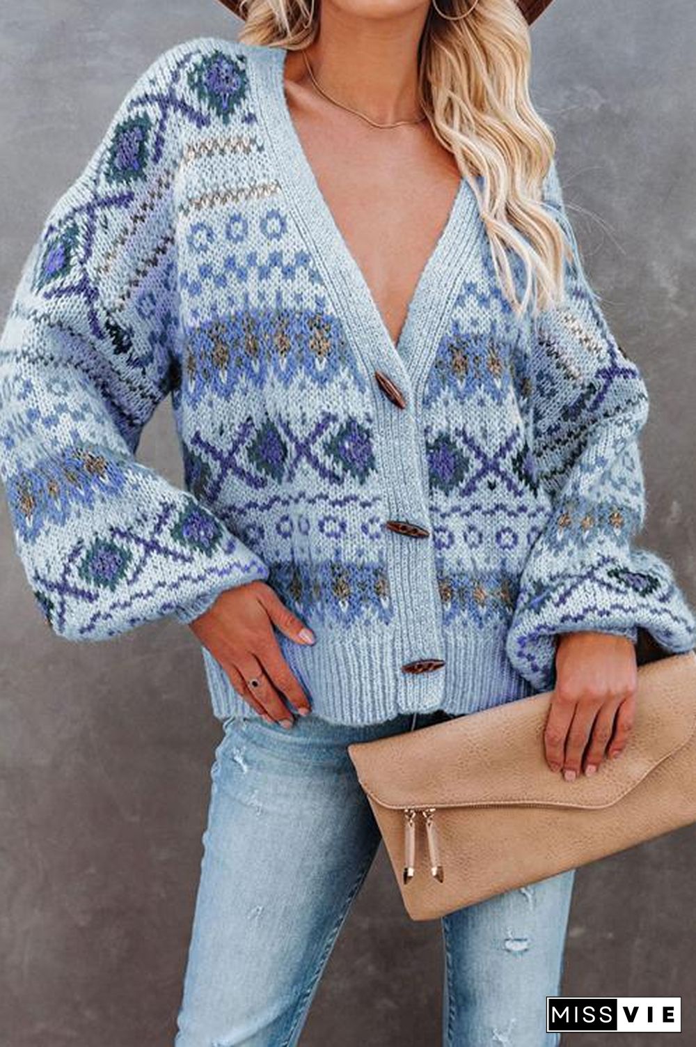 Boho Horn Button Cardigan