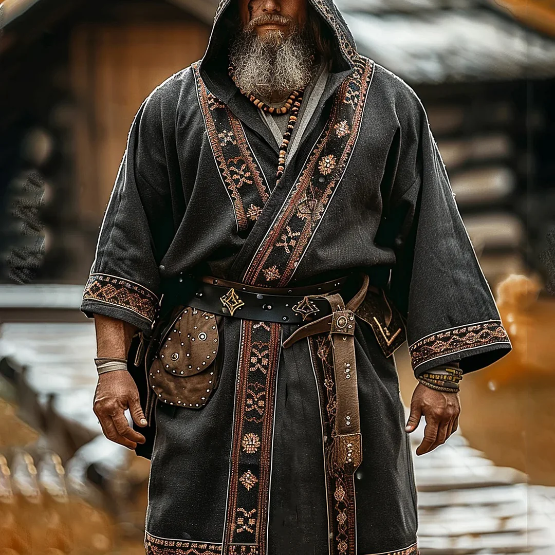 Viking Ethnic Hooded Robe-inspireuse
