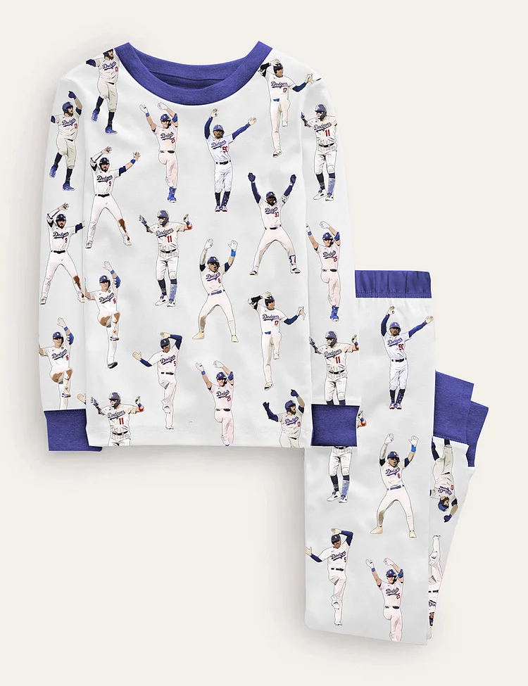 Kid's Dodgers Baseball Team Pajama Set