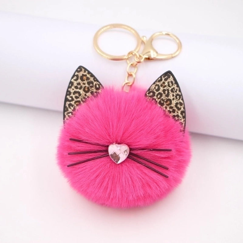 Leopard Cat Beard Plush Cat Paw Bag Pendant Keychain Diy Plush Custom Ornaments