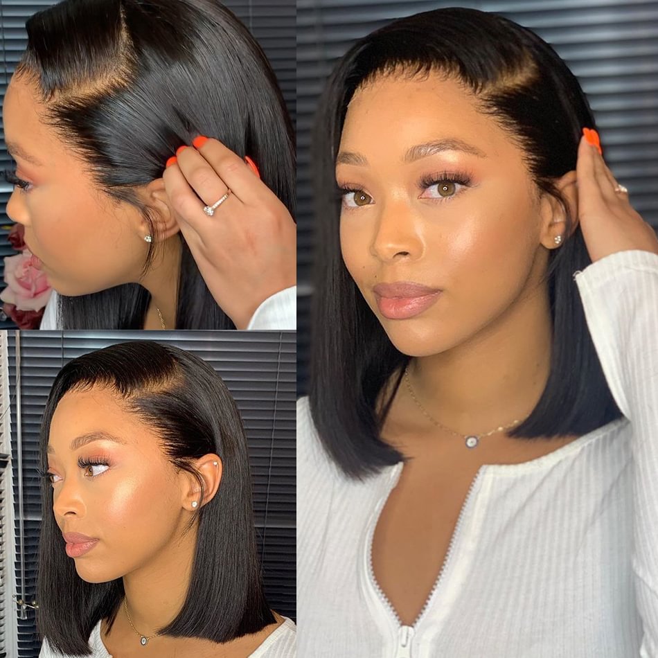 Short Straight Bob Wig  Glueless Wig For Black Women US Mall Lifes
