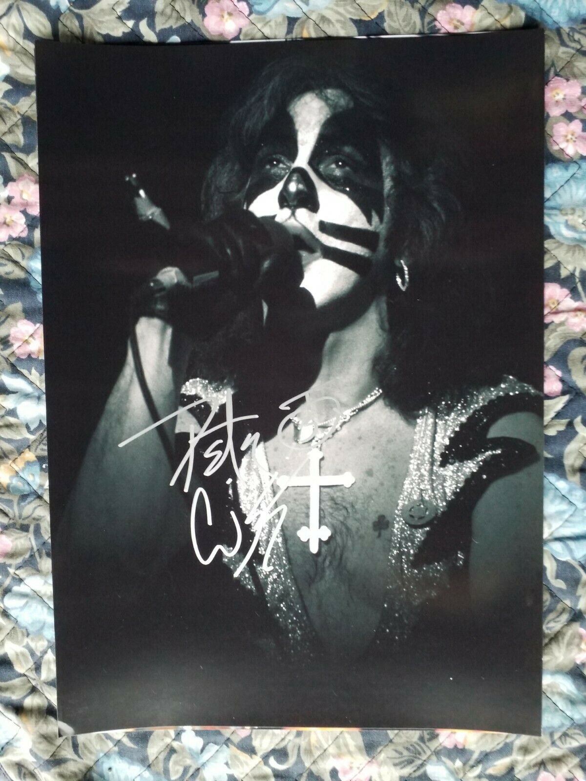 PETER CRISS - Kiss Authentic Autographed Original 8.2x11.5 Photo Poster painting Signed