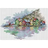 (Stamped/Counted) Colorful Village-14CT Cross Stitch 37*27cm/14.57*10.63in