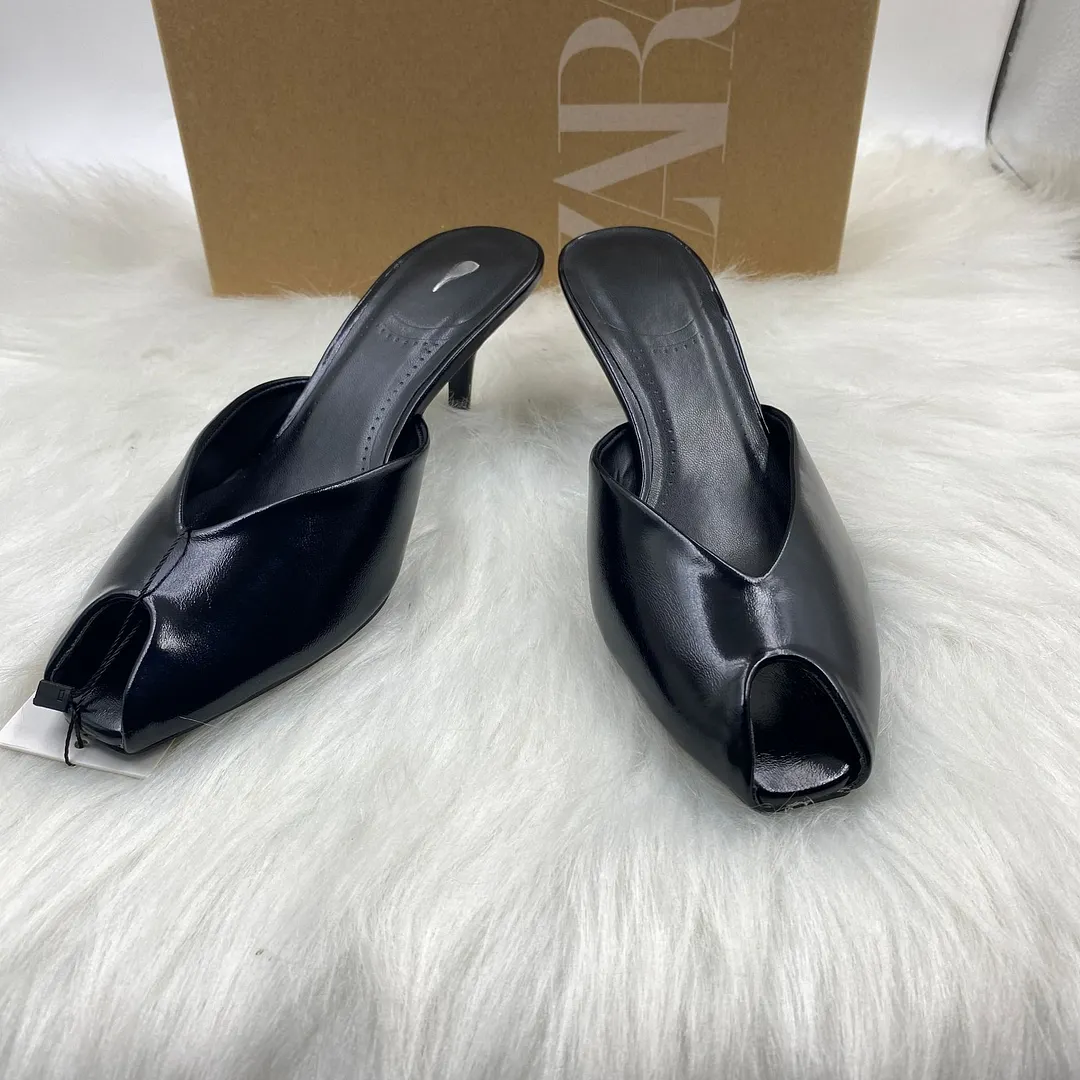 Breakj Breakj Home 2025 New Women's Shoes Fish Mouth Sandals Set Coarse Heel Toe Sandals Shoes Fashion