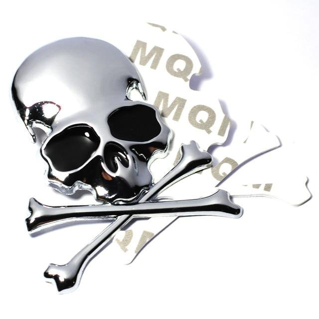 2pcs Skull And Bones Car Emblem