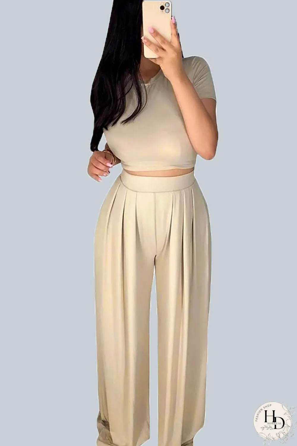 Yellow Casual Polyester Solid Split Joint O Neck Short Sleeve Short Two Pieces
