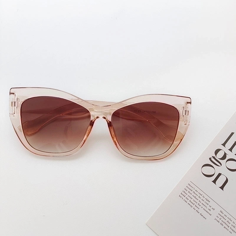 Vacation Solid Color Pc Resin Cat Eye Full Frame Women’s Sunglasses