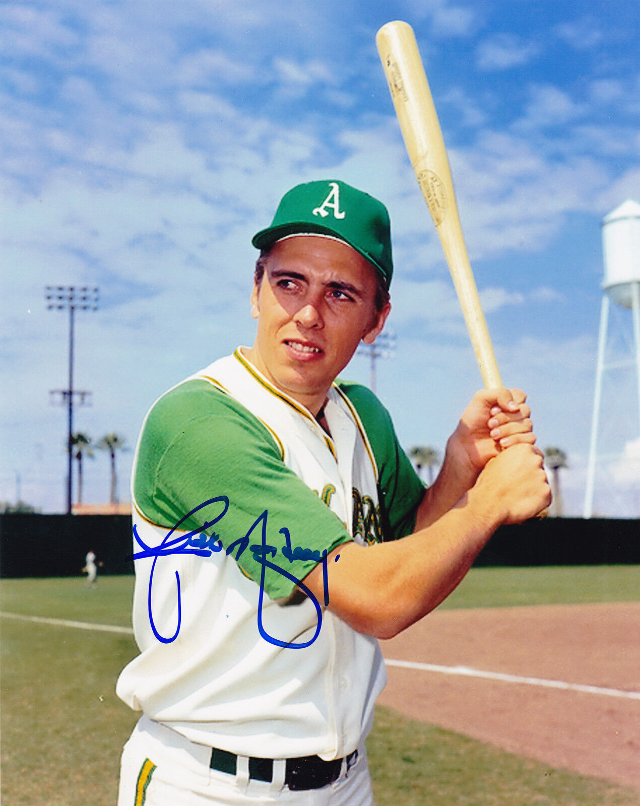 RICK MONDAY OAKLAND A'S ACTION SIGNED 8x10