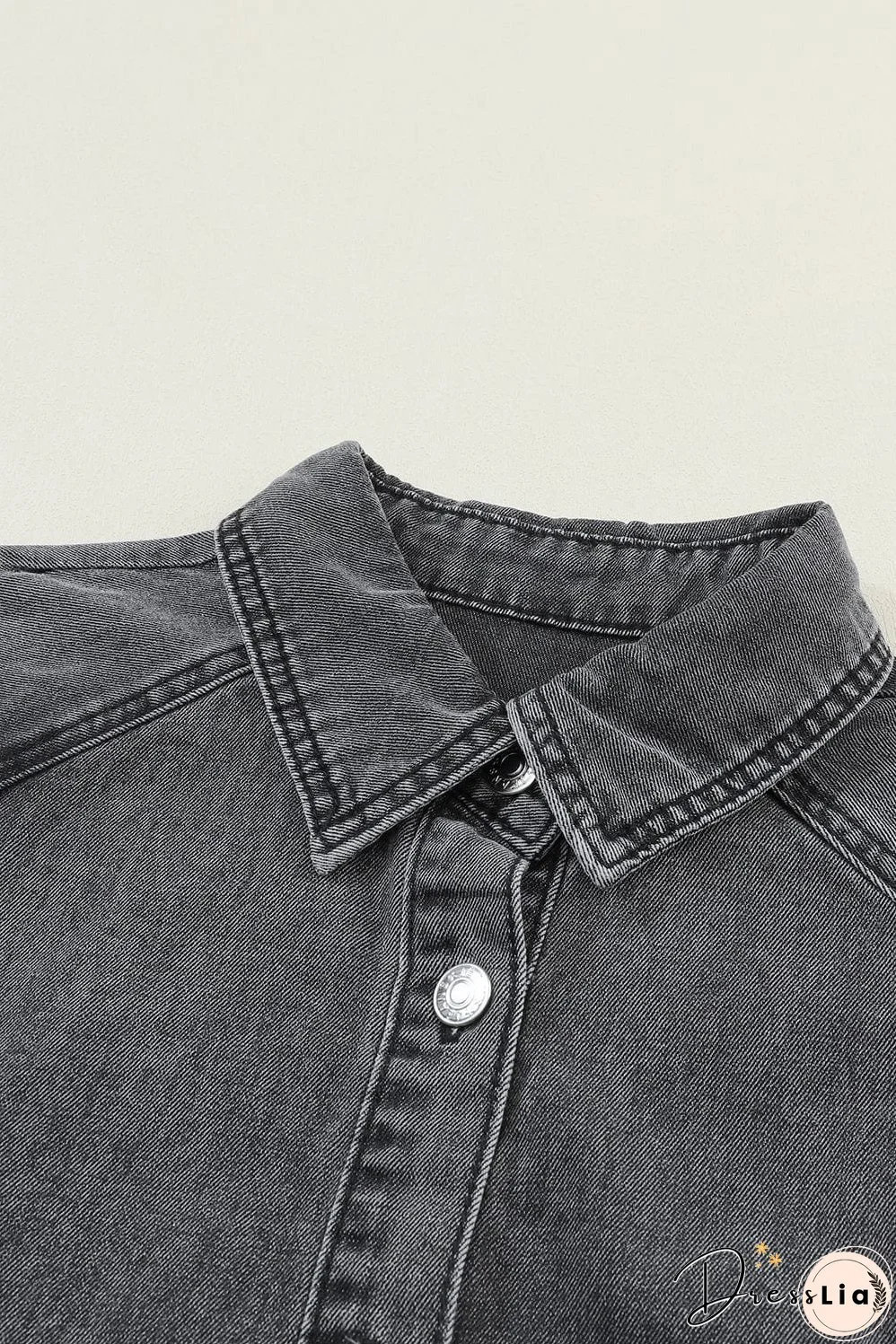 Denim Dress with Ruffles