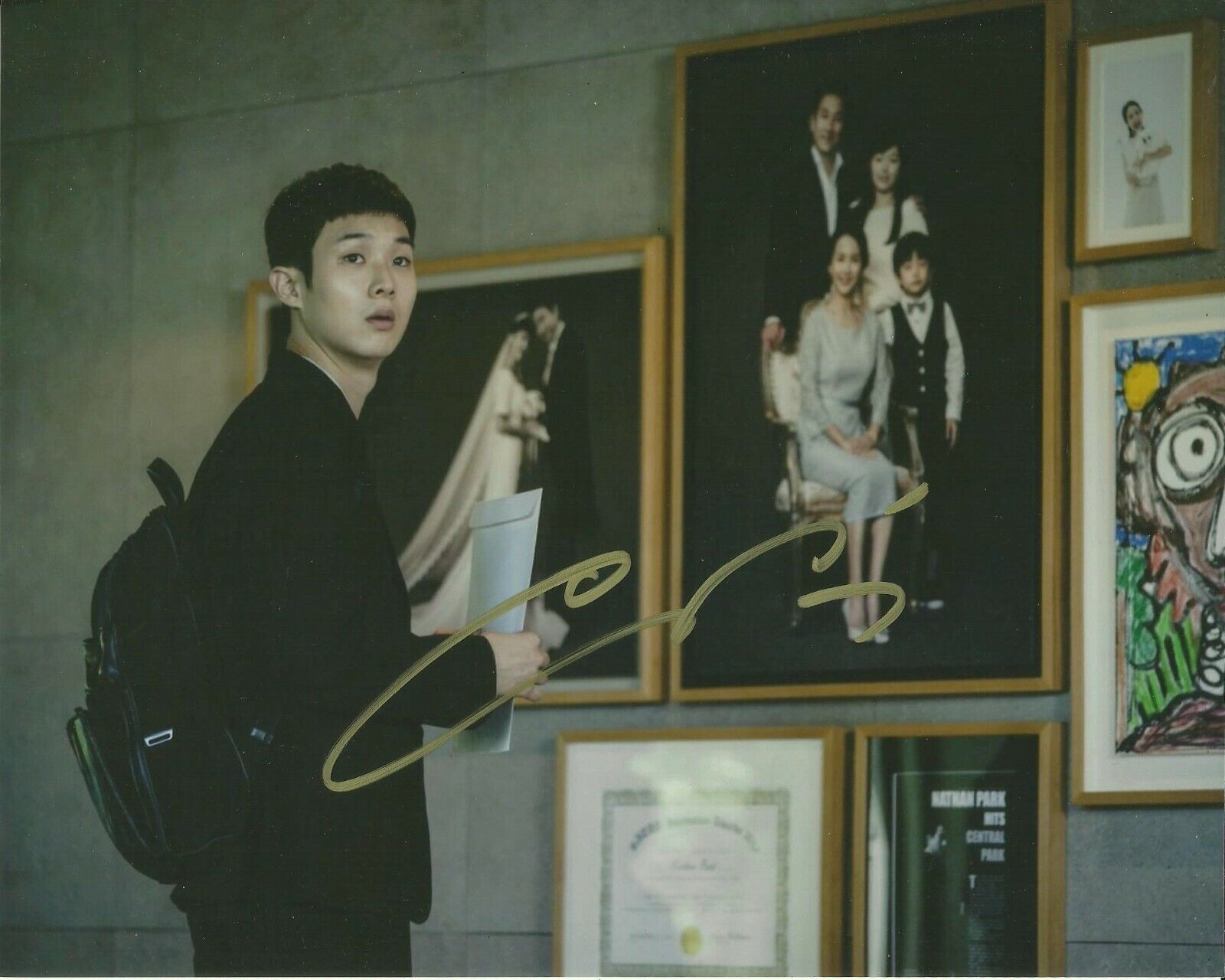 WOO-SIK CHOI SIGNED PARASITE Photo Poster painting UACC REG 242 (1)