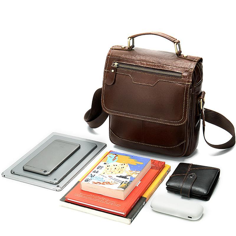 Mens Casual Waterproof Vintage Stitching Handbags With Large Capacity