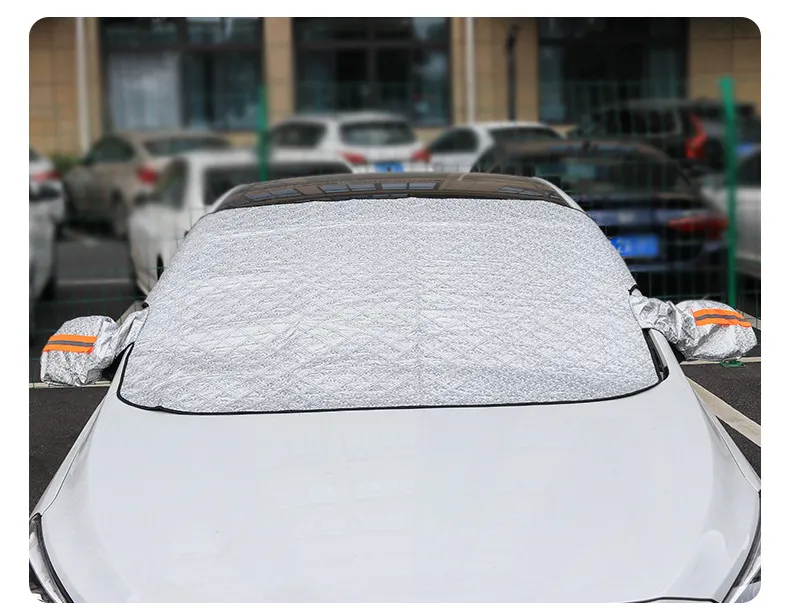 JD Magnetic Auto Exterior Front/Rear Windshield Block Cover Visor Car Sunshade Grey PE Business/Luxury Universal Fit Snow Ice